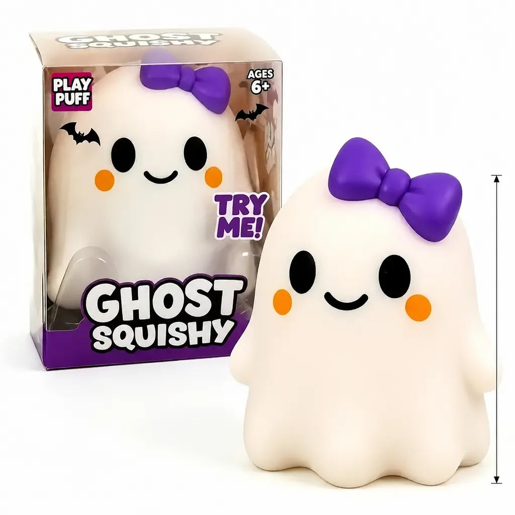 Ghost Squishy Stress-Relief Fidget Toy - Slow Rebound, Soft Squishy Sensory, Unisex Halloween Squishies, Stress Relief, Halloween Party Favor Gift for Boys & Girls