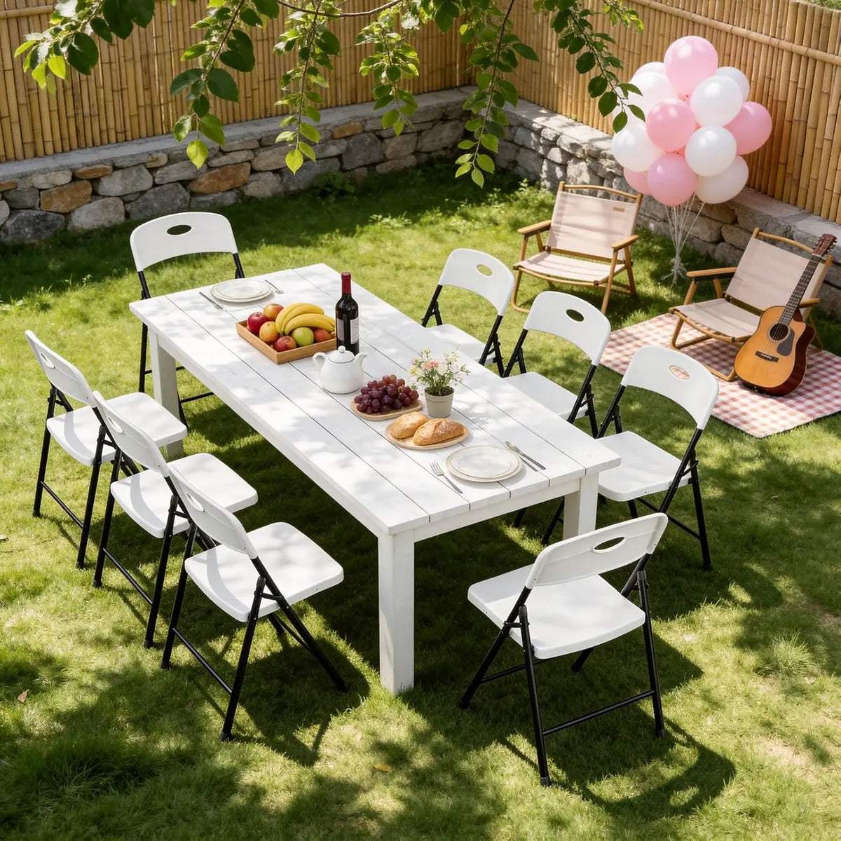 Heavy-Duty Plastic Foldable Chair,Heavy Duty Chairs,Ergonomic Back,Outdoor White Folding Chairs,Plastic Folding Chairs & Outdoor, Wedding, Party,Meeting Room, Patio and Garden, White,Dormessentials,Home Decor