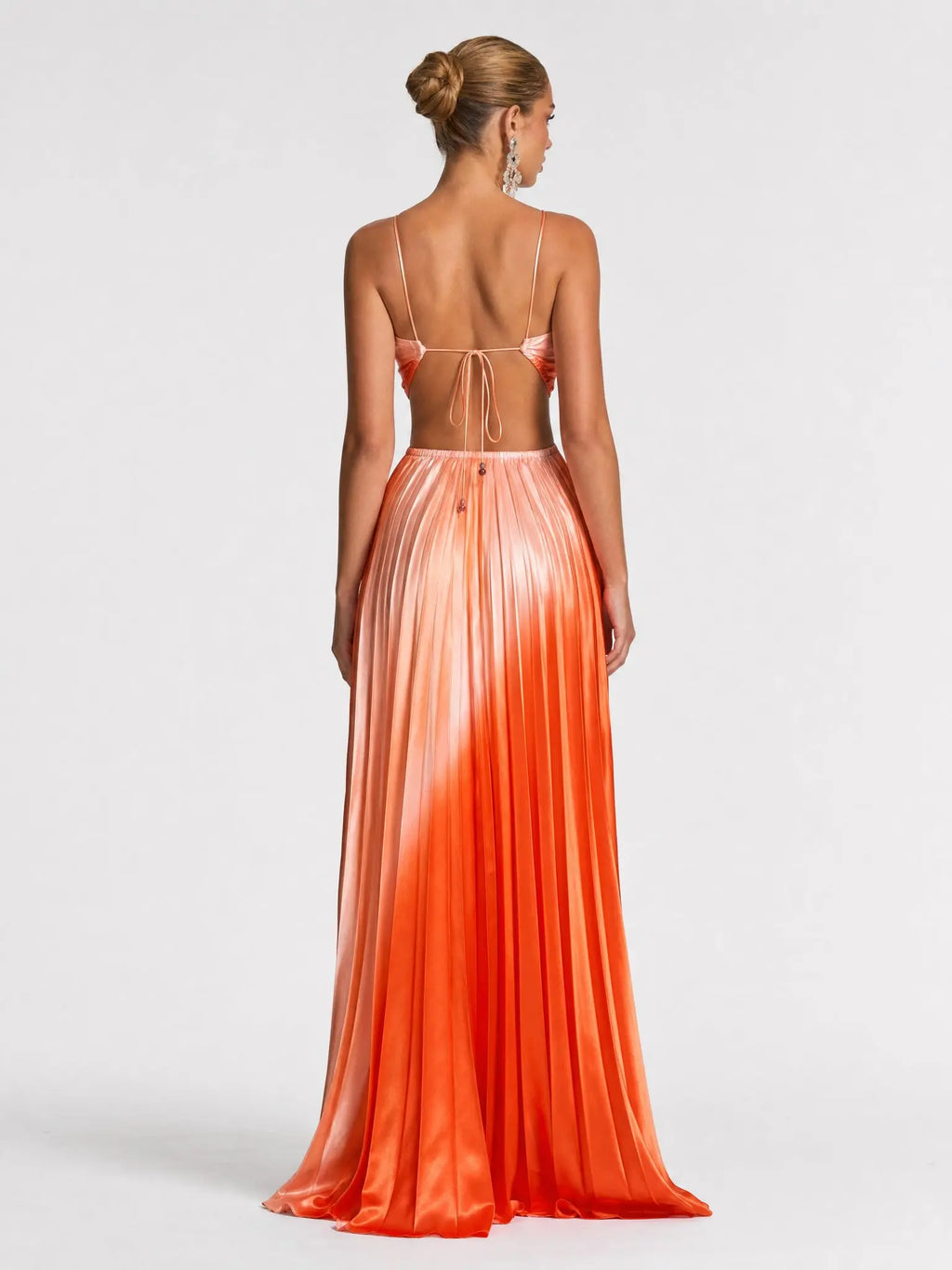 Likemychoice Women'S Formal Satin Maxi Dress - 2026 Halter, Cutout, Gradient Print, Light Statement Gown for Party, Vacation