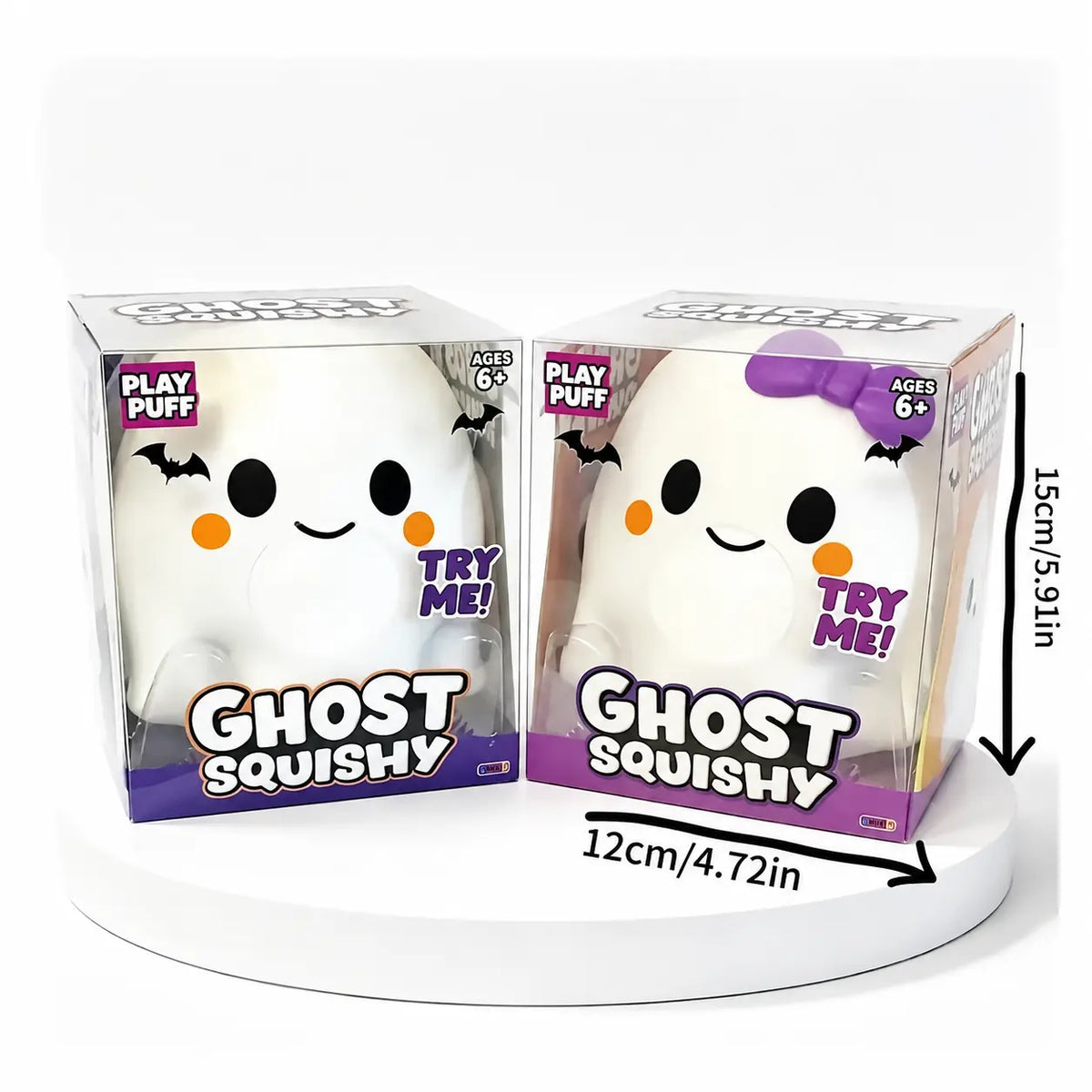 Ghost Squishy Stress-Relief Fidget Toy - Slow Rebound, Soft Squishy Sensory, Unisex Halloween Squishies, Stress Relief, Halloween Party Favor Gift for Boys & Girls